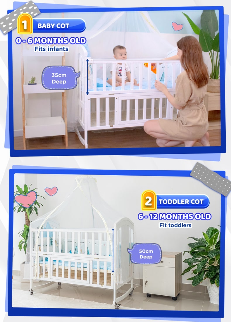 baby cot and toddler cot