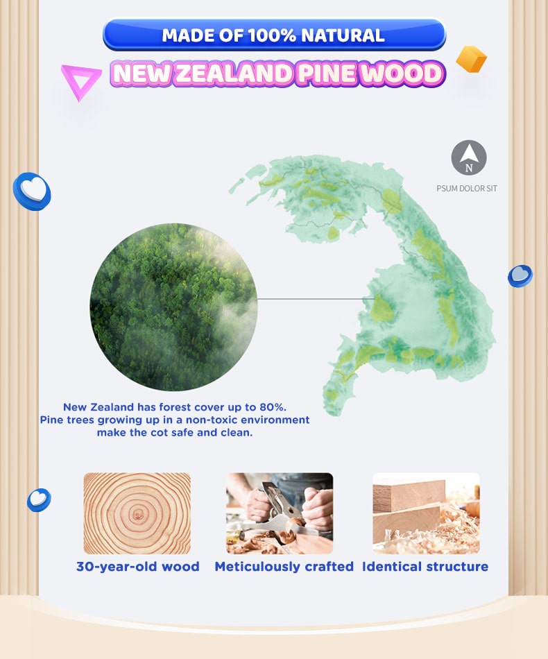 made with new zealand pine wood